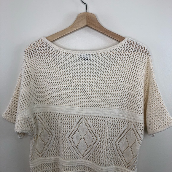 Torrid cream crochet dolman sweater size 00 (10) - Picture 9 of 12